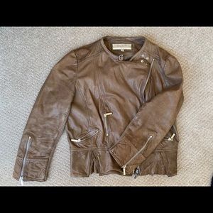 Karen Mullen tan leather jacket